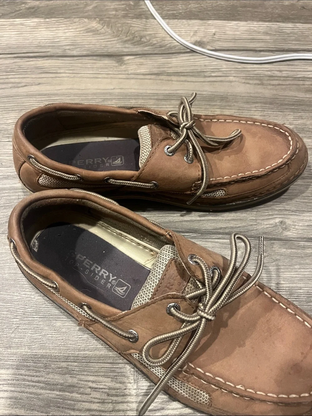 Sperry Men's Tan Leather Moc Toe Boat Shoes